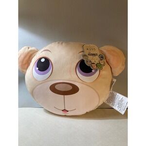 Northpoint Kids My Cuddly Pet Bear Plush Decorative Pillow Tan Purple Eyes NWT